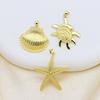 Ocean Wind Starfish Conch Copper Plated Real Gold Pendant Pendant Necklace Accessories