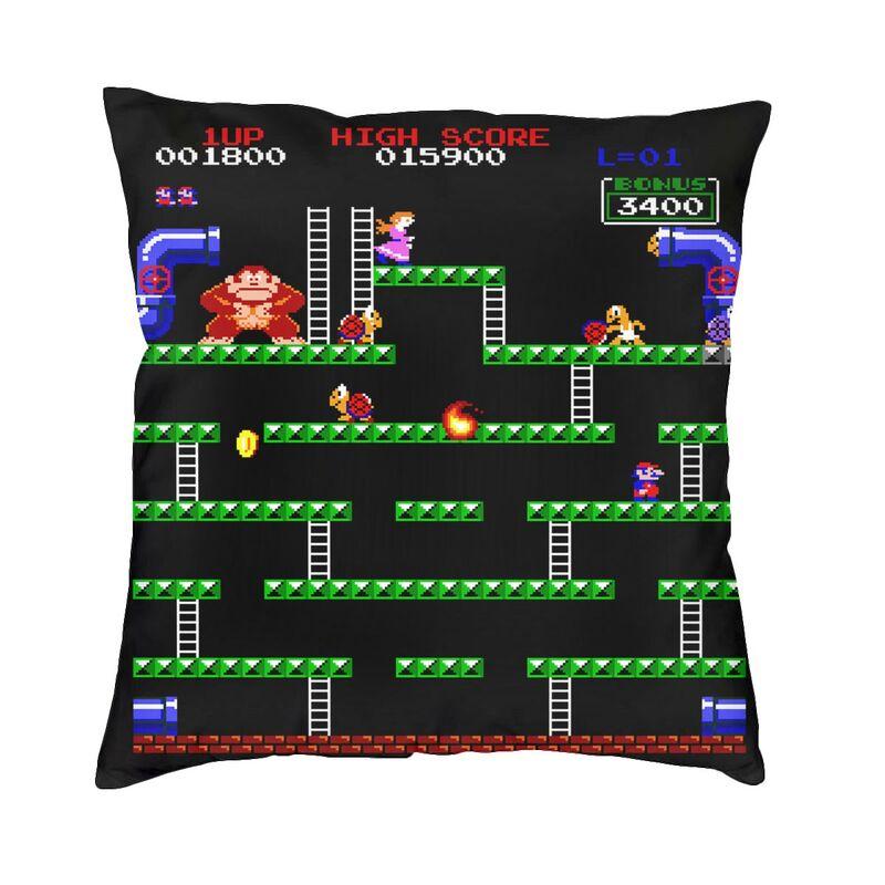 Through Ages Donkey Kong Pillow Case 45X45Cm Home Decorative Cute Arcade Game Cushions For Sofa Square Pillowcase