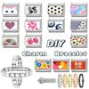 Lovely Cat Ball Leopard Heart Strawberry Flower Y2K Italian Charm Link Fit 9MM Stainless Steel Bracelet Girls' DIY Making Gift