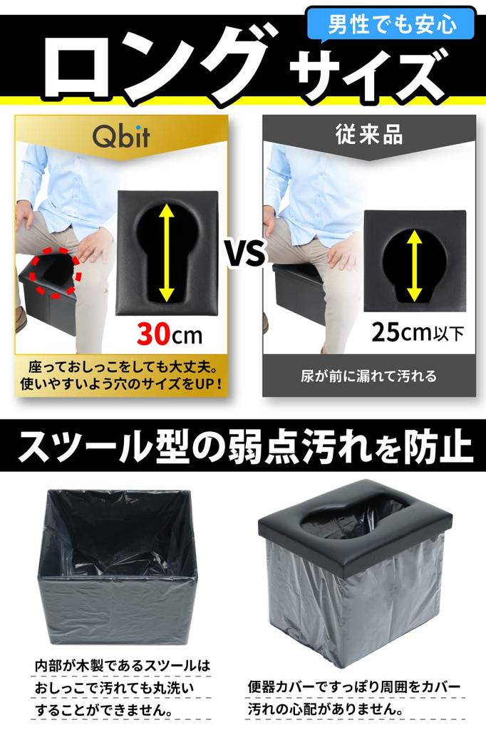 [2023 Disaster Preparedness Goods Awards Grand Prize Winning Brand] Qbit Folding Portable Toilet, Emergency Use, 800kg Load Capacity, Disaster Prepare
