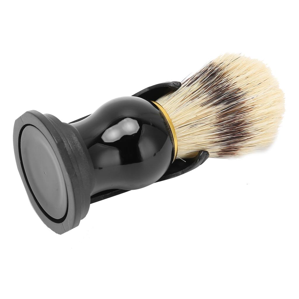 Brocha de afeitar para hombre, Cepillo de limpieza facial de cerdas, Pelo suave, Brocha de afeitar con soporte negro de goteo