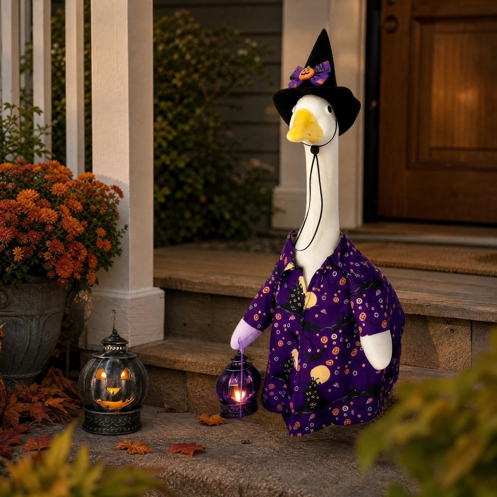 Porch Halloween Witch Costume Set - 23 Inch Decorative Outfit for Outdoor Yard Holiday Decor