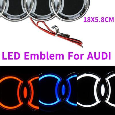 18x5.8 Cm LED Car Trunk 4 Ring Logo Style Luminous Light Sticker Suitable for A3 A4 A6 A2 A1 Tt Q3 Q5 Q7 A5 A7 Accessories