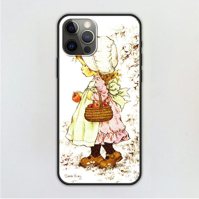 Etui na telefon komórkowy dla iPhone 14 12 Mini 11 Pro X Xs Max Xr 8 7 6 6s Plus Czarne TPU Fundas Silikonowe Capa Wzór Sarah Kay