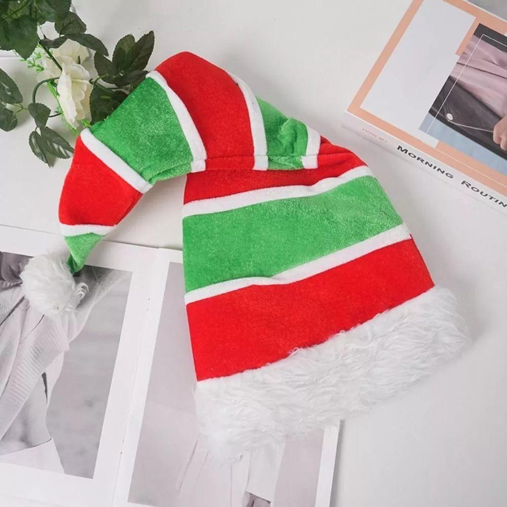 New Extended Elf Christmas Hat Soft Striped Novelty Elves Hat Cosplay Party New Year Santa Claus Hat