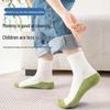 Children's Four Seasons Mid-Calf Sport Socks: Sweat-Absorbent, Breathable Color Block Design for Boys and Girls