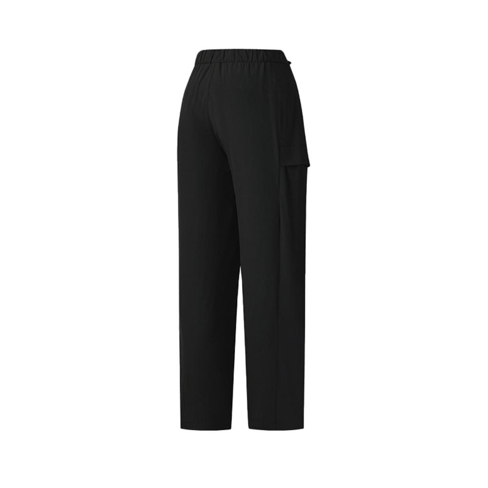 Fila Athletics Explore Series Simple Solid Color Zipper Loose Straight Casual Pants Women Bottoms Deep-Black A11W527801F-BK