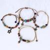 Adjustable Ethnic Ceramic Bracelet Handwoven Beaded Hand Rings Rope Stylish and Versatile Wrist Chains Jewelry Ornament