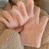 Coral Fleece Gloves Ins Japan And Korea Cute Simple Candy Color Five Fingers Fashion Warm Student