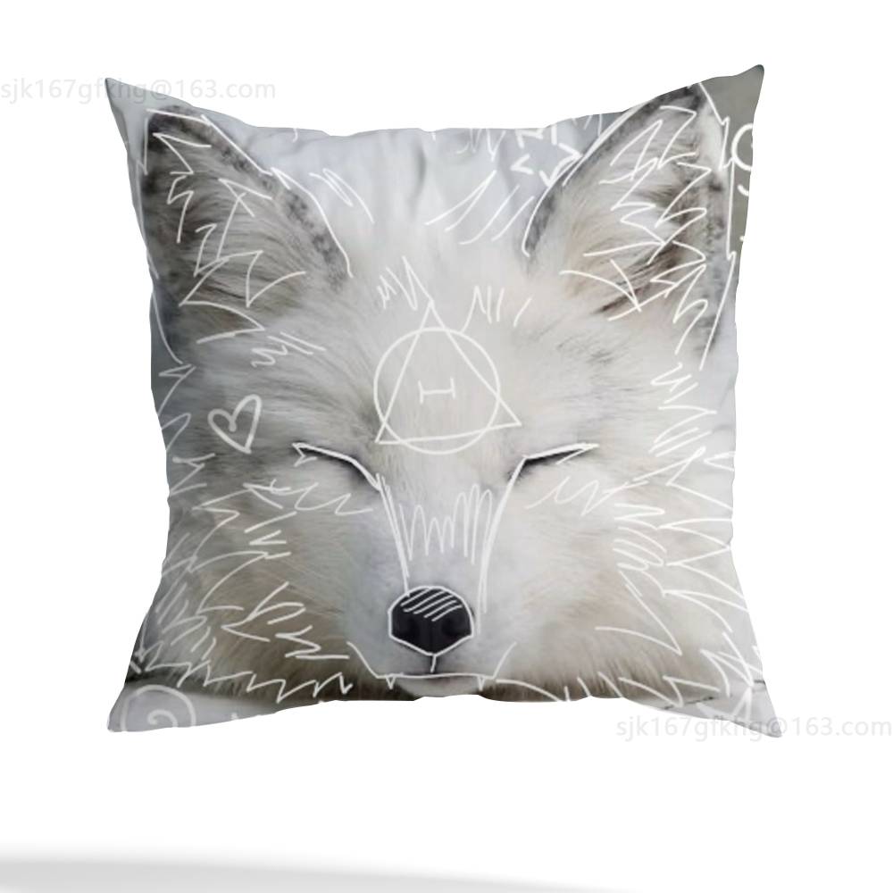Nuova Federa Cuscino Simbolo Delta Therian Quadrata Stampa Double-Sided Peluche Corto Copricuscino Divano Camera da Letto Comodino