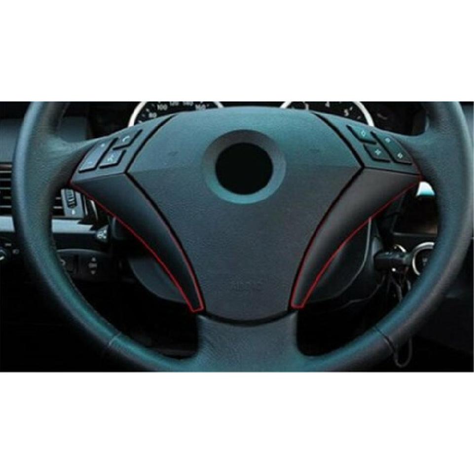2pcs Silver ABS Car Steering Wheel Trim Cover For BMW 5 Series E60 E61 2003-2010