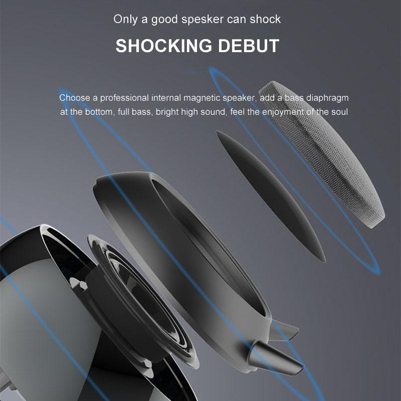 Alien Metal Bluetooth Wireless Speaker TWS Subwoofer Stereo Sound Box TF Card Upgrade Mini Portable Loudspeaker Gift