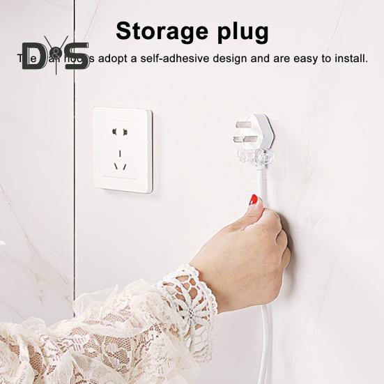 10/20 Peças Ganchos de Armazenamento de Parede Suporte de Cabo Transparentes Fácil de Instalar Adesivos Ganchos Cabide para Gerenciamento de Cabos