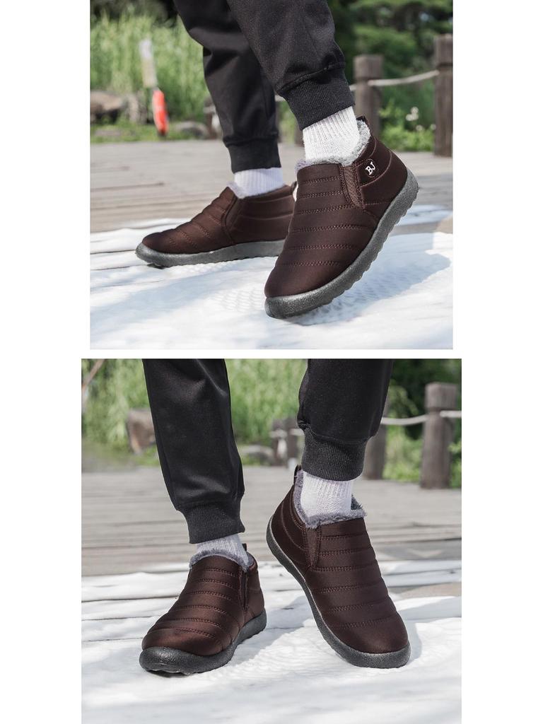 Cizme de zăpadă de iarnă impermeabile, de mărime mare, căptușite cu catifea, din bumbac