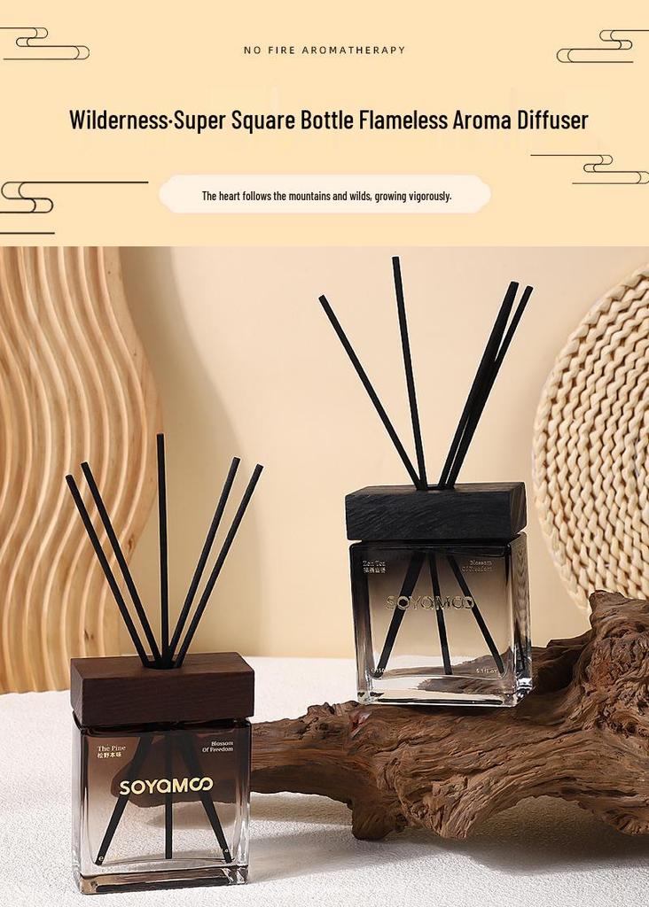 Wilderness Super Fang Flameless Aroma Diffuser: Long-Lasting Hotel Air Freshener with Rattan Sticks & Essential Oils