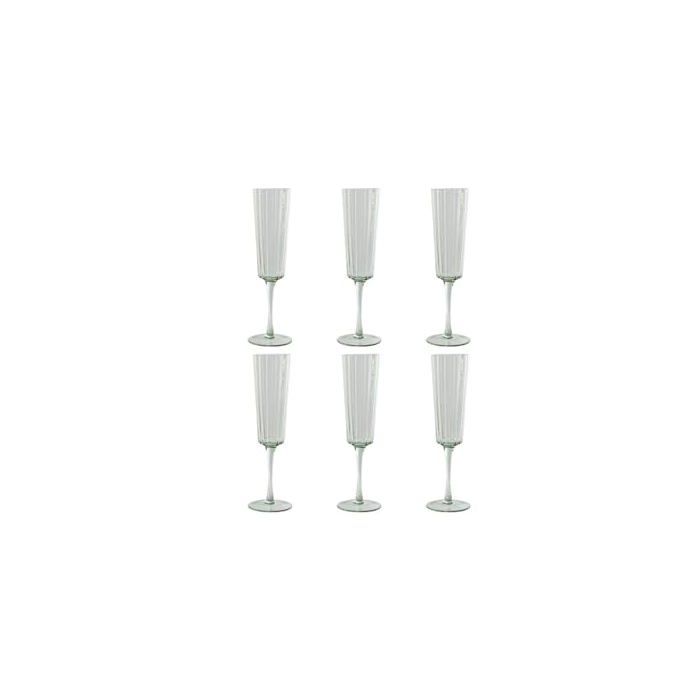 Verres à eau à pied - Home ESPRIT - Lot de 6 - Vert - 12,41x13,65x14,39 cm - Taille unique - Multicolore