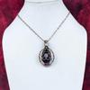 Evil Eye Purple Fire Labradorite Pendant Copper Wire Wrapped Moonstone Jewelry