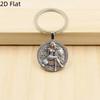2D Flat Beautiful Woman and Lion Picture Keychain Personalized Decoration Pendant Key Ring
