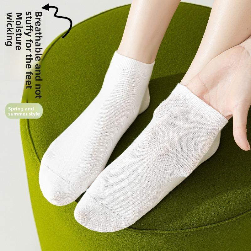 White Children's Summer Short Socks Made of Pure Cotton, Without Bones. Summer Odor-proof Socks, Antibacterial and Breathable Cotton Socks, Boat .