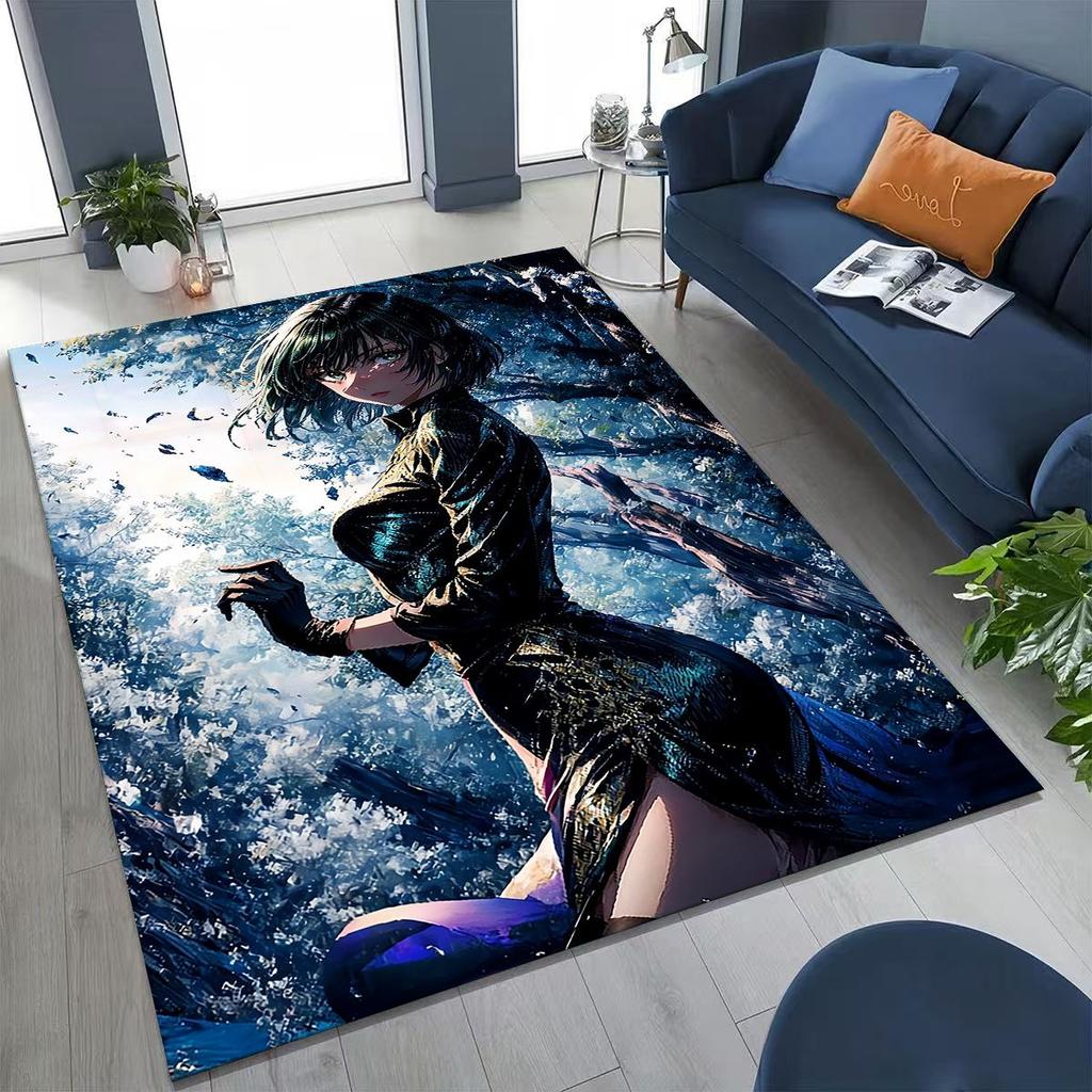 Anime One Punch Man Saitama Cartoon Cartoon Rug for Bedroom Living Room Sofa Home Doormat Decor,Kids Play Non-slip Floor Mat
