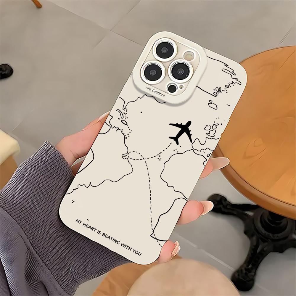 Travel Pattern Phone Case For iPhone 12 17 16 15 14 13 11 Pro Max For iPhone 7 8 16 15 14 Plus XS XR Shockproof Protective Funda