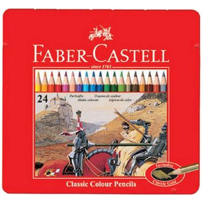 Faber-Castell Regular Colored Pencil Tin Case, 24 Colors, 1 Piece, Korean Toy Supplies