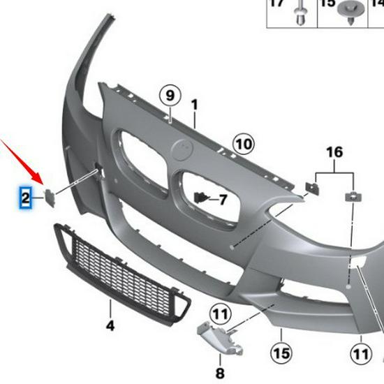 BMW Seria 1 F20/F21LCI Capac Cârlig Remorcare Bară Față (Piesa #51118064578)