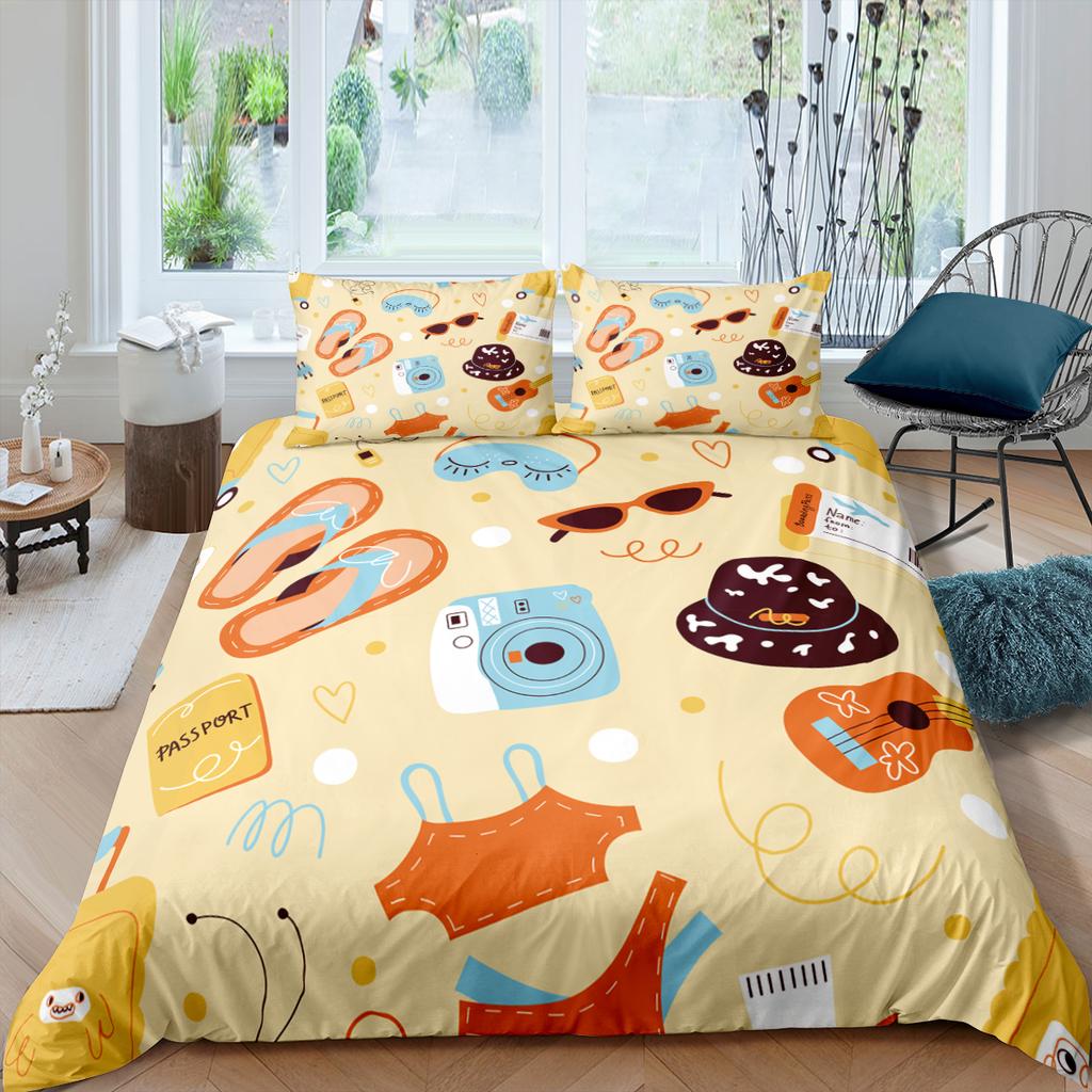 Coffee Cake King Queen Duvet Cover Lovely Afternoon Tea Drawing Bedding Set For Adult Western Drink 2/3pcs Polyester Quilt Cover