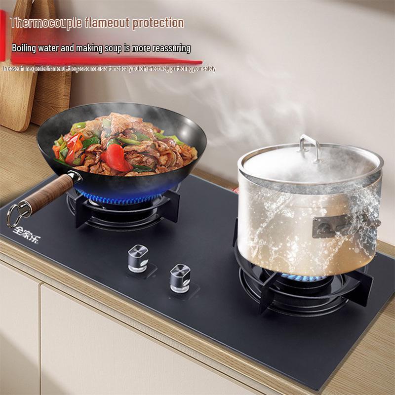 Dual-Burner Natural Gas Stove with Internal Rotation & High Firepower