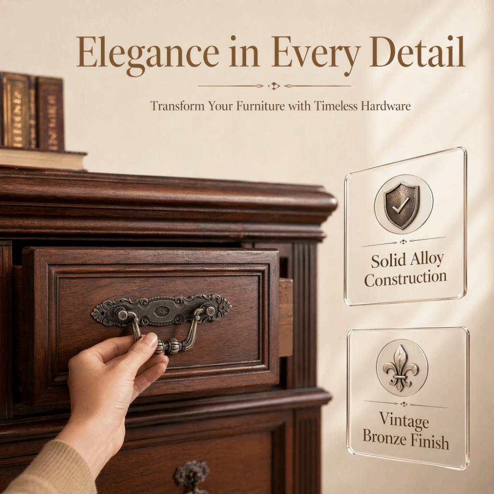 4pcs Zinc Alloy Cabinet Handles 10.5*2cm Door Handles Vintage Drawer Pulls Home
