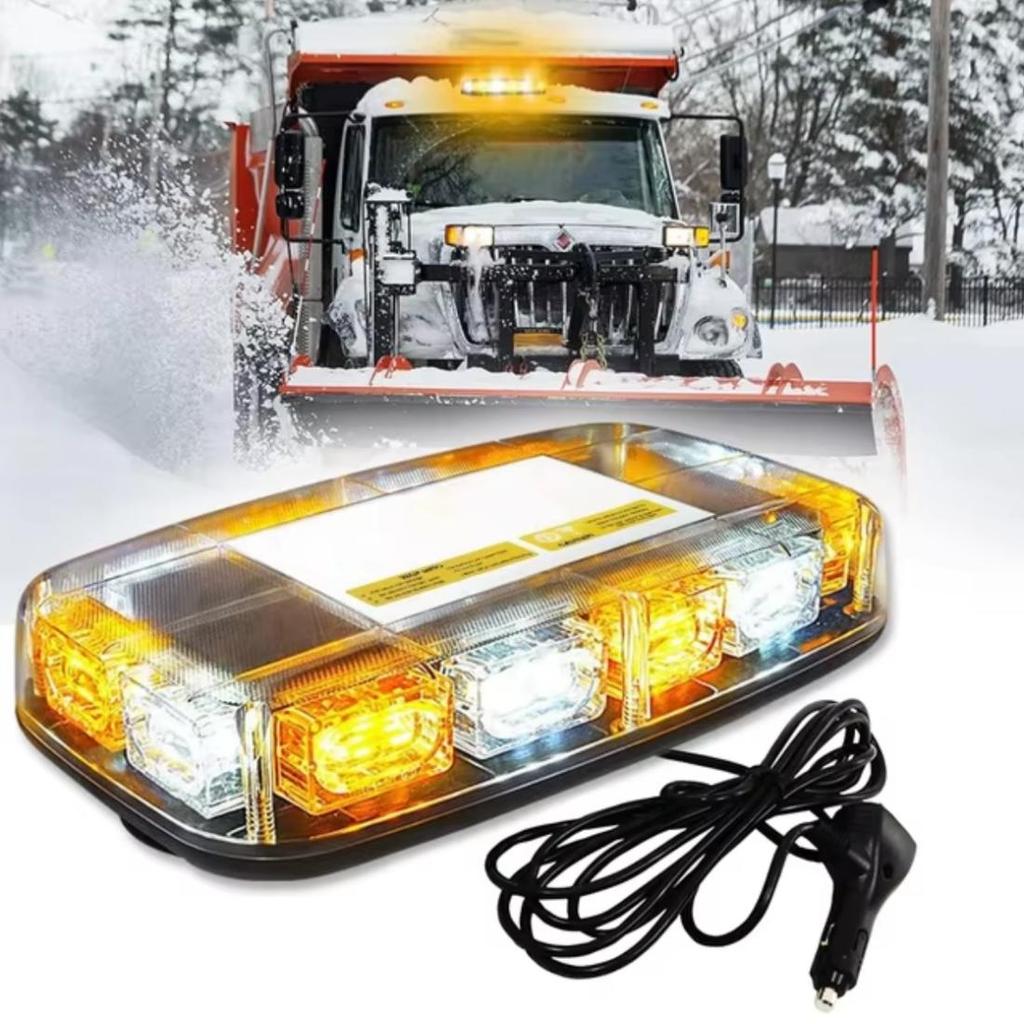 48LED Roof Top Strobe Lights Car Emergency Safety Warning Flashing Light Police Beacon for 12-24V Trucks Construction Vehicles