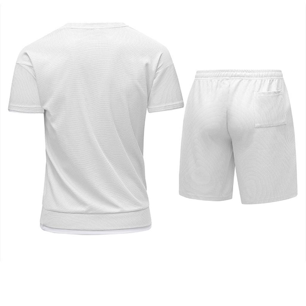 Herren Sommer Sport T-Shirt Anzug Täglich Lässig Kurzarm Shorts Zweiteiliger Anzug