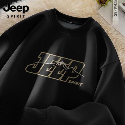 JEEP SPIRIT Men's 420G Heavyweight Fleece-Lined Crewneck Sweatshirt