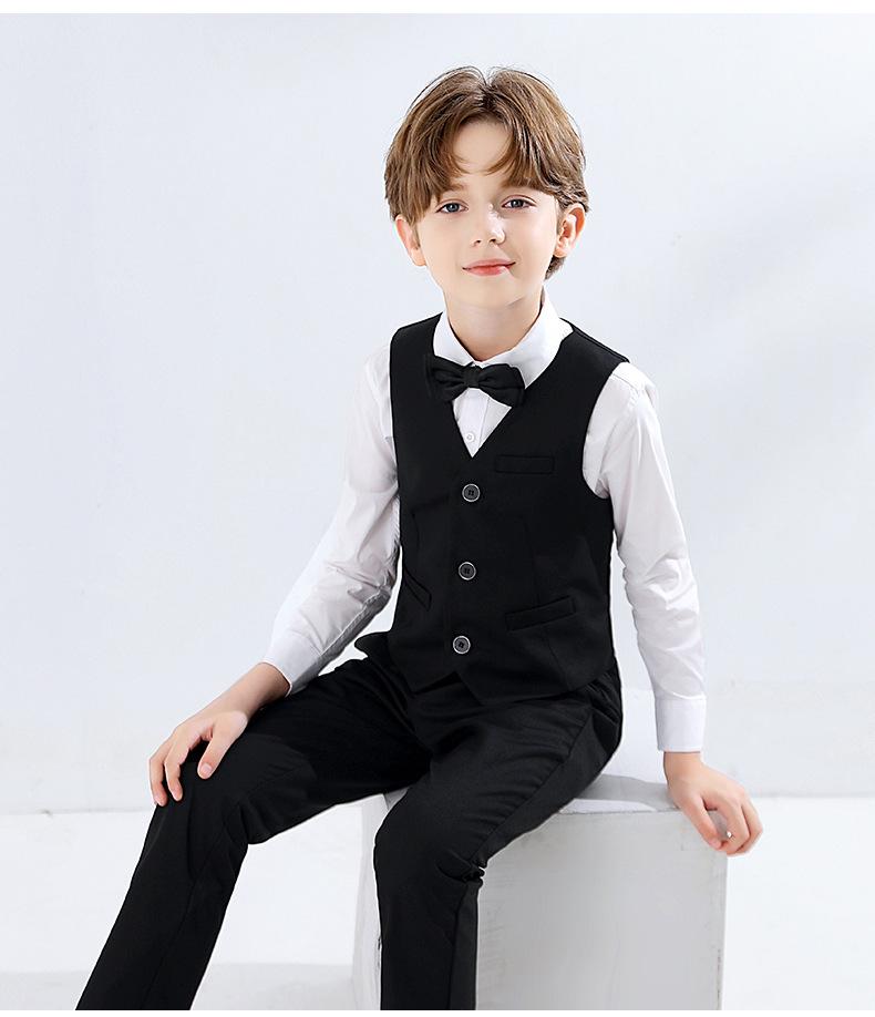 Boys' Academy Style Solid Color Vest for Formal Events and Page Boys