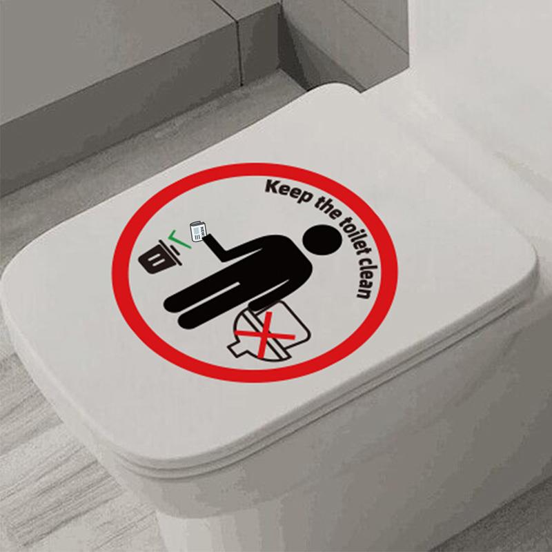 Funny Wall Sticker Bathroom Toilet Decor Living Room Cabinet Refrigerator Home Decoration Decals Stickers