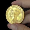 Egypten Drottning Nefertiti Pyramiden Guldpläterad Souvenir Mynt 40Mm Minnesmynt Replica Samling Gåva
