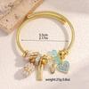Fashion Multi Element Stainless Steel Circle Panjiadora Beaded Love Bracelet Suitable for Women's Dating, Daily Holiday Gifts