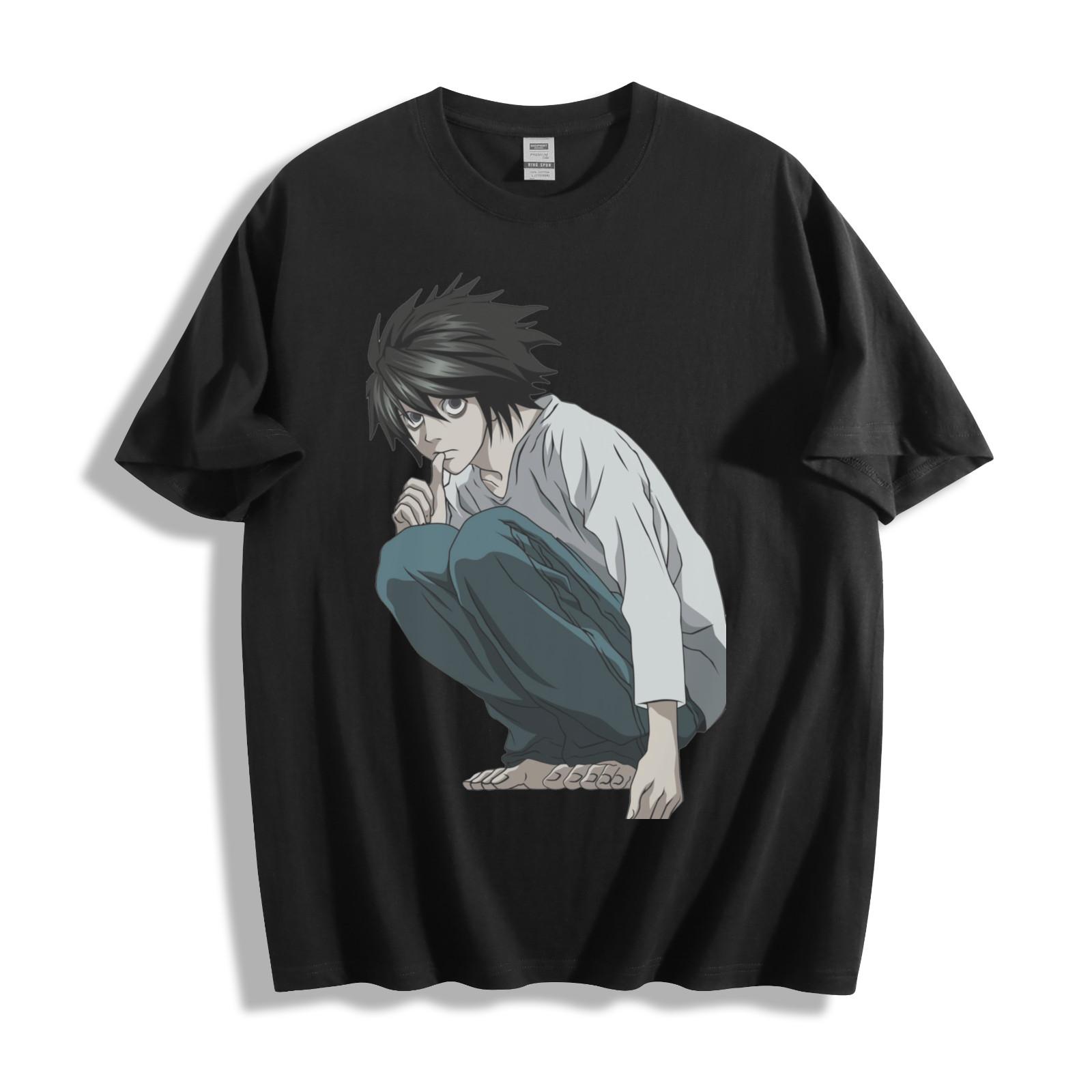 Death Note L Thinking Pose T-Shirt Mens Womens Tees Top - Iconic Anime Unisex Tee 3XL