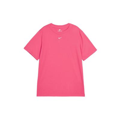 Sportswear Solid Color Casual Loose Short Sleeve Drop Shoulder T-Shirt Women Tops Light-Melting-Red FD4150-648