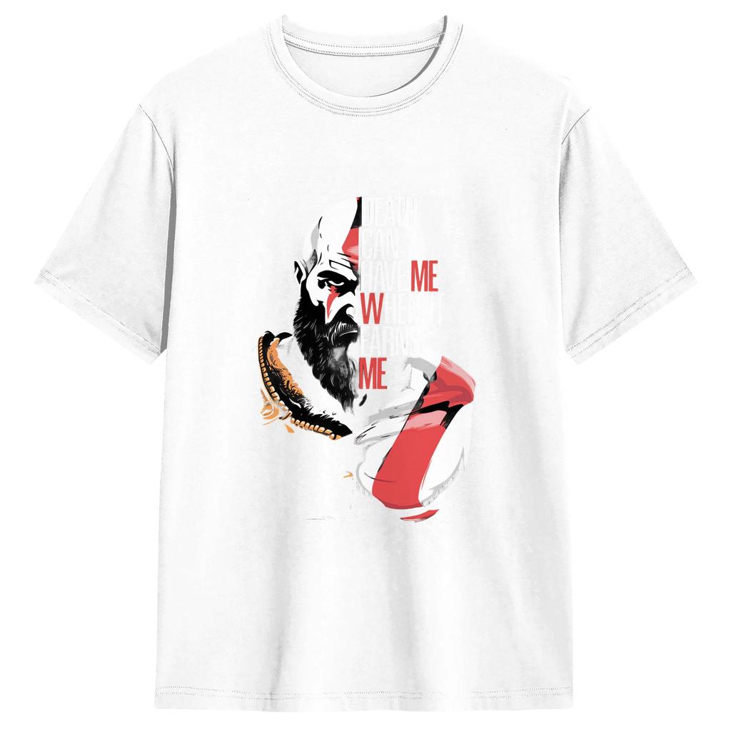 Unisexs Tshirt God Of War Kratos Vintage Pure Cotton Tee Shirt Short Sleeve T Shirts O Neck Clothing Big Size