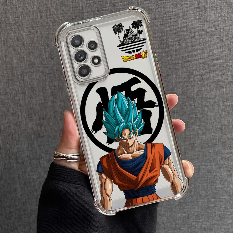 Cute cartoon anime Vegeta Blue Goku Phone Case for Samsung Galaxy A21s A52 A17 A26 A35 A36 A13 A24 A16 A15 A25 A33 Clear Cover