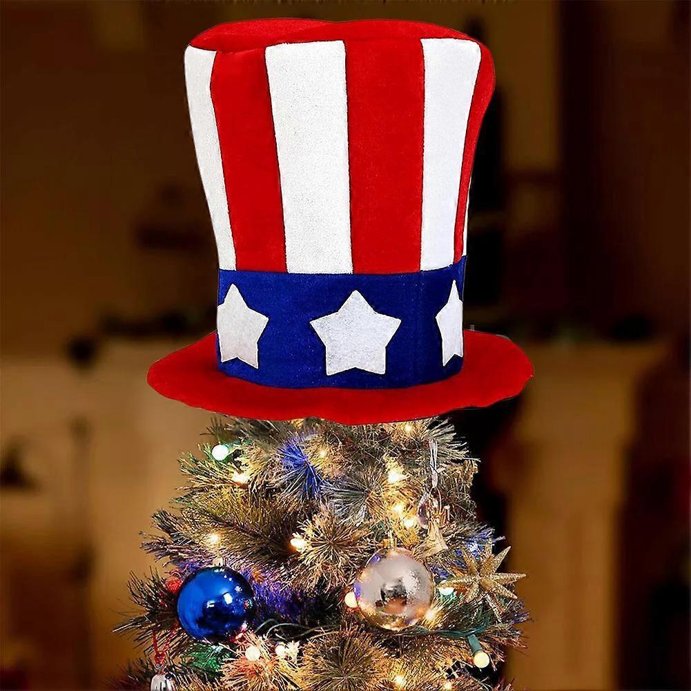 Patriotic Star Hat Tree Top, Red White Blue Christmas Tree Decoration, Independence Day Decoration Independence Day Party Supplies