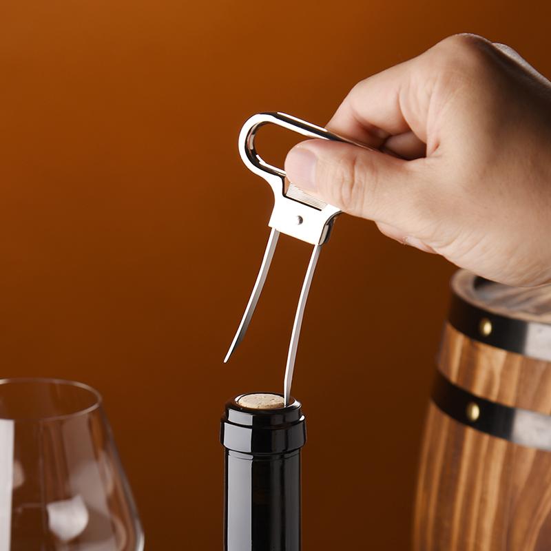 Wine Bottle Opener Metal Two-prong Cork Puller Old Red Wine Champagne Opener Wine Cork Puller Portable Home Hotel Bar Tools