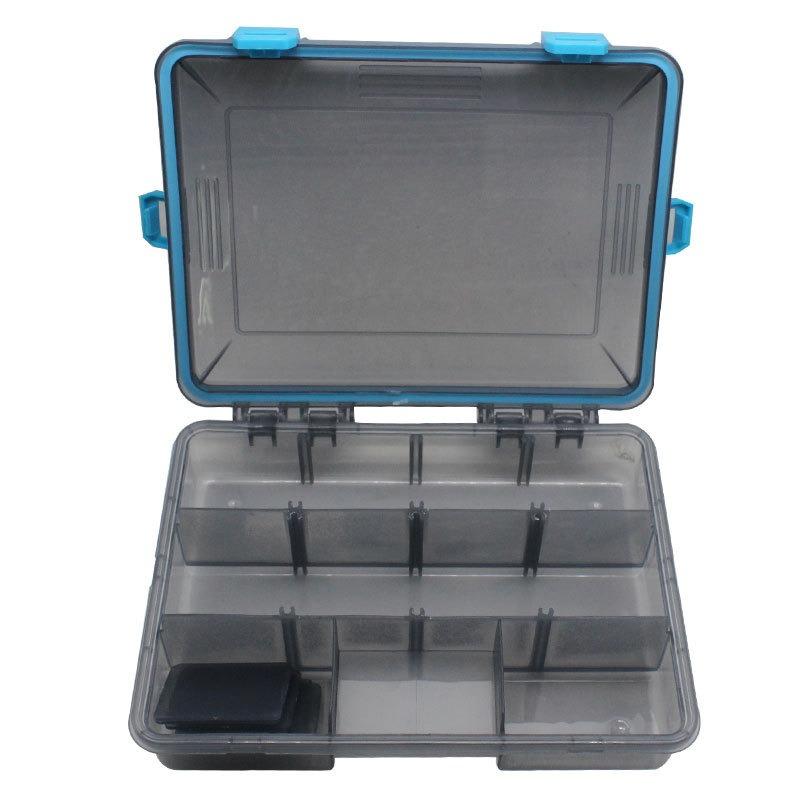 

Single-layer fishing accessories for outdoor camping plastic bait storage boxes синій