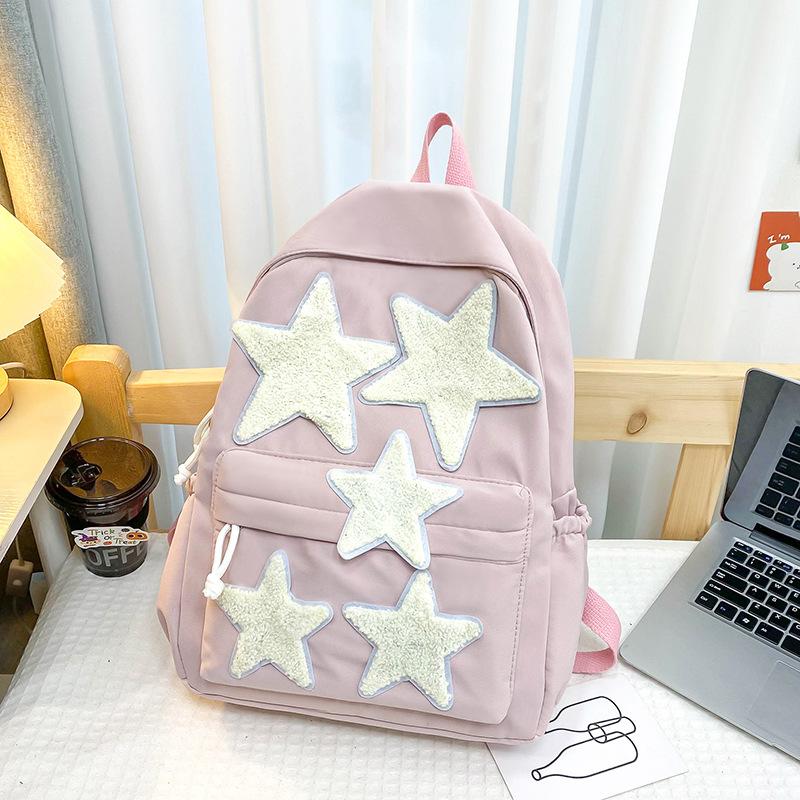 Japanese Cute Girl's New Large Capacity Star Backpack Ins Versatile College School Backpack for Girls High School Backpack