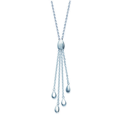 [M7260] - 'Choréographie' Silver Necklace (rhodium-plated) - 62x8 Mm