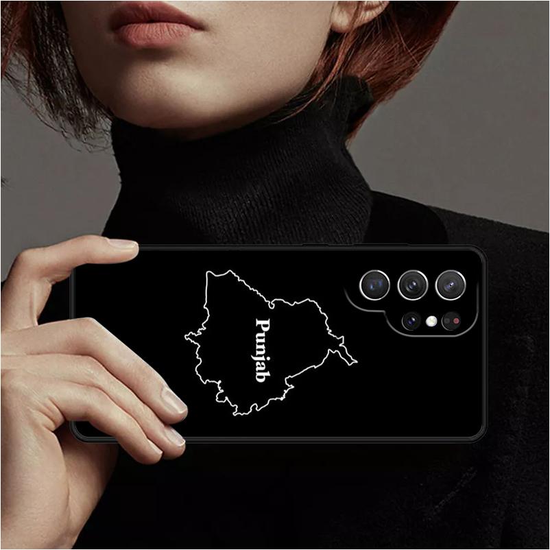 Punjab Karte Handyhülle Cover Coque Für Samsung Galaxy S24 Ultra 23 S22 Plus S21 FE S20 Note 10 Pro Note 20 lite