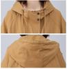 2024 Women's Plus Size Hooded Cotton Trench Coat - Spring & Autumn Casual Mid-Length Style