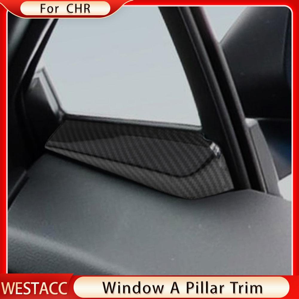 2Pcs Car Interior Door Window A Pillar Trim Sticker Decoration Cover for Toyota C-HR CHR 2016 2017 2018  