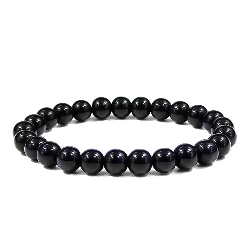 8mm Unisex Elastic Bracelet with Tiger Eye & Volcanic Stone